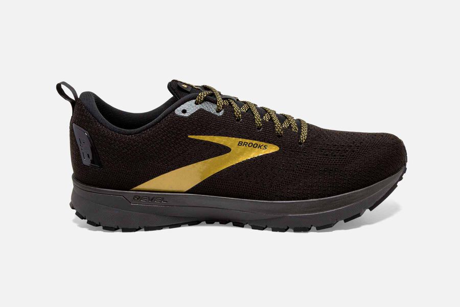 Brooks Israel Revel 4 Road Running Shoes Mens - Black/Gold - BIR-952768